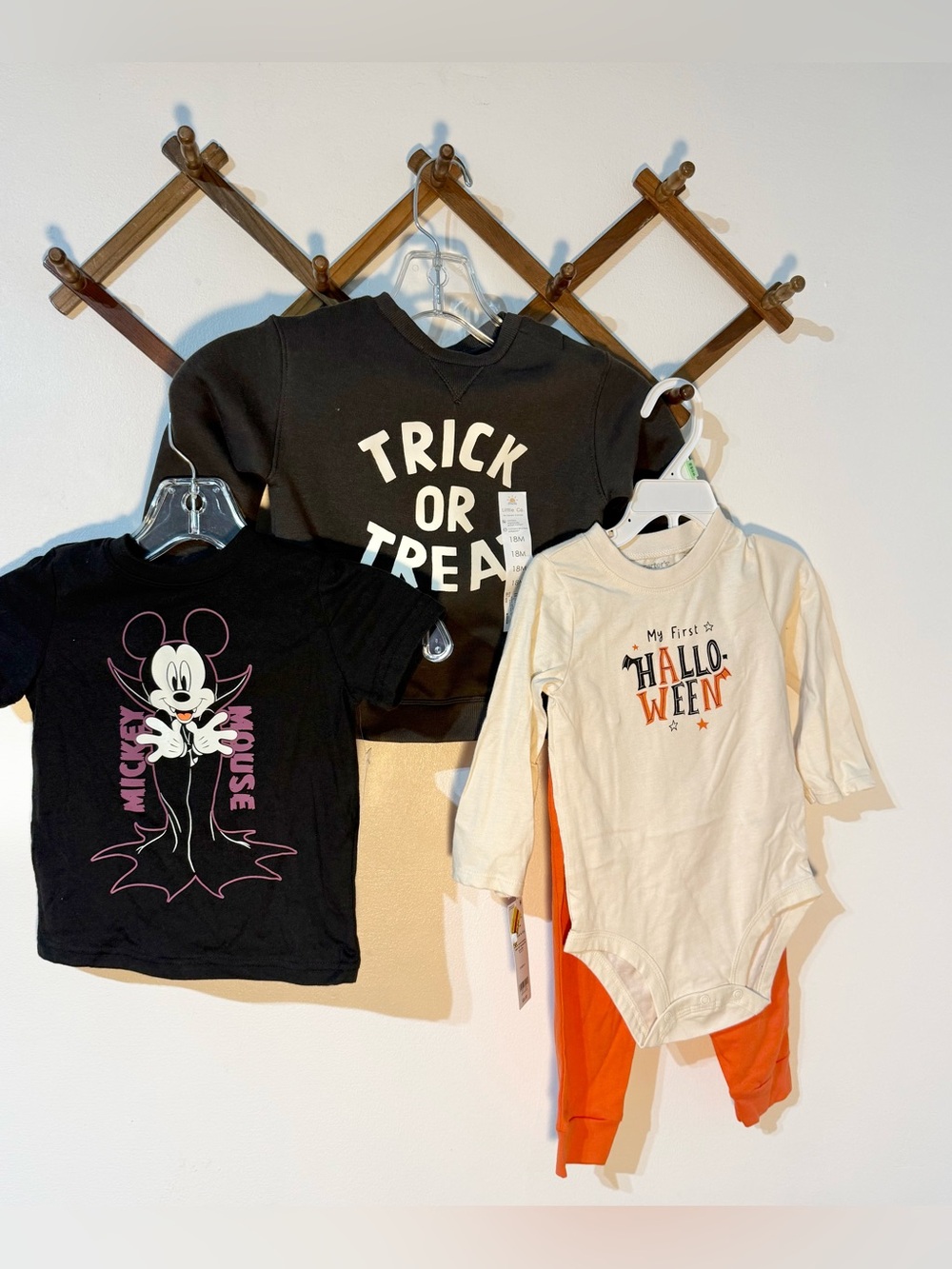 My first Halloween outfit, Disney Mickey Mouse vampire T-shirt & trick or treat